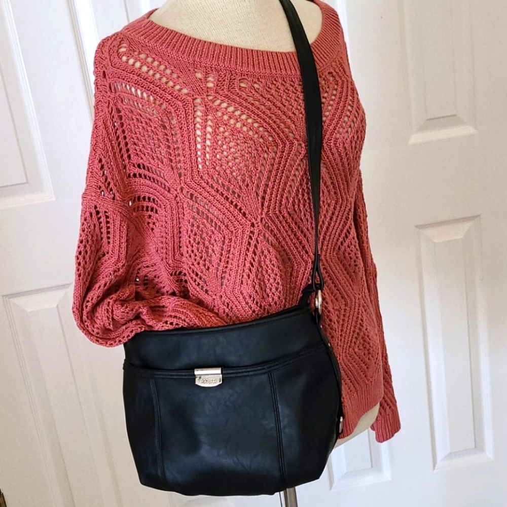 Black leather purse.